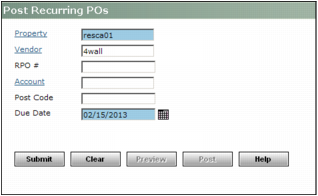 Posting Recurring Purchase Orders